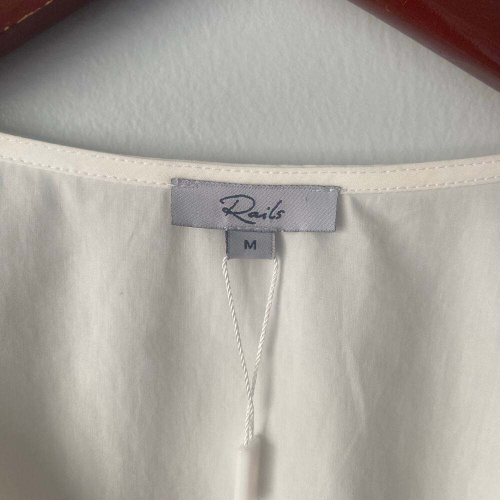 NWT Rails‎ Noella Top White Poplin Cotton Blend Size Medium - Picture 5 of 9